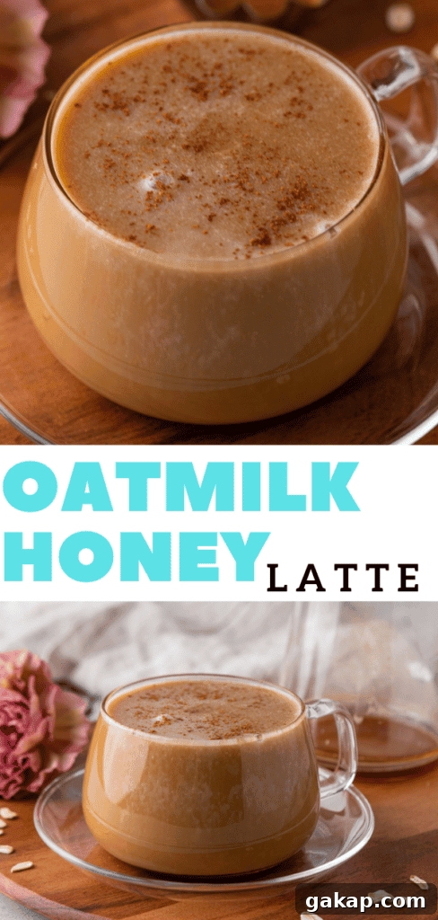 Honey Oatmilk Latte Recipe: Hot & Iced Starbucks-Style Guide 10 Pinterest image for latte