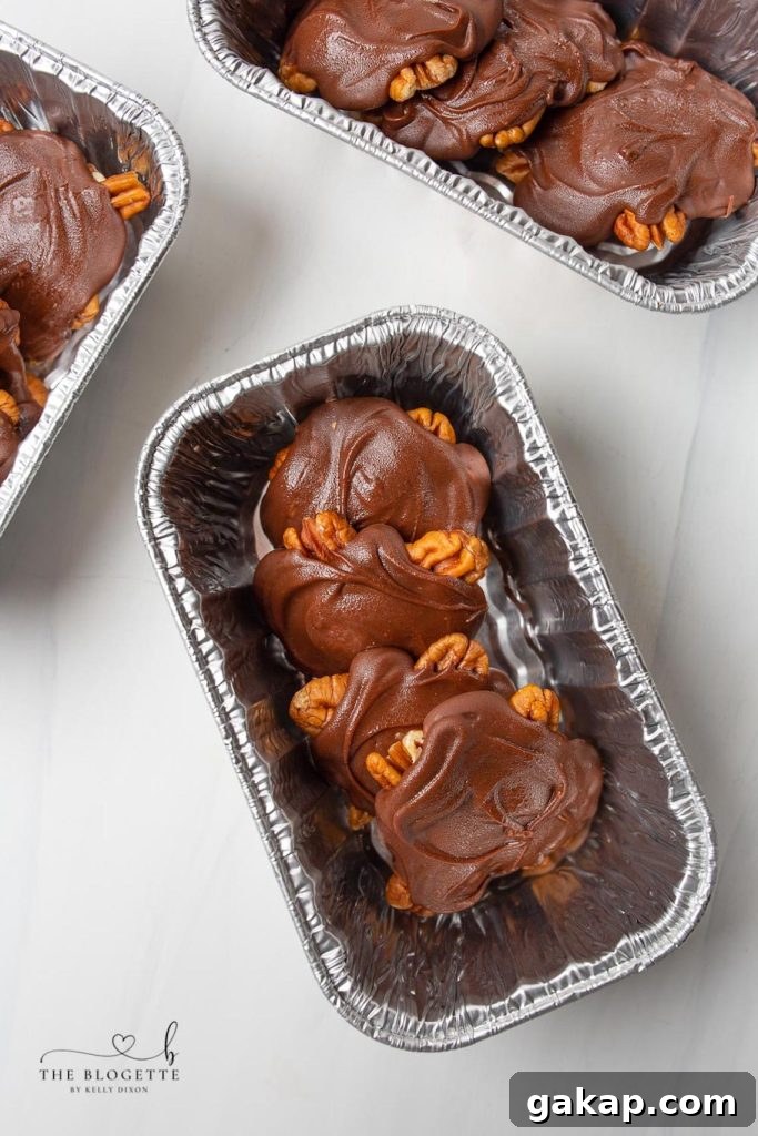 Making Chocolate Turtles couldn't be easier or more fun! They make fabulous gifting and holiday candy.  Homemade pecan turtle candies come together quickly using the microwave to melt the caramel and chocolate.