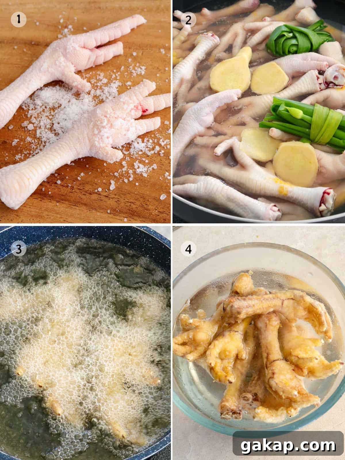 Bitter Melon with Chicken Feet Recipe: Filipino Style Stew 4 preparing paa ng manok.