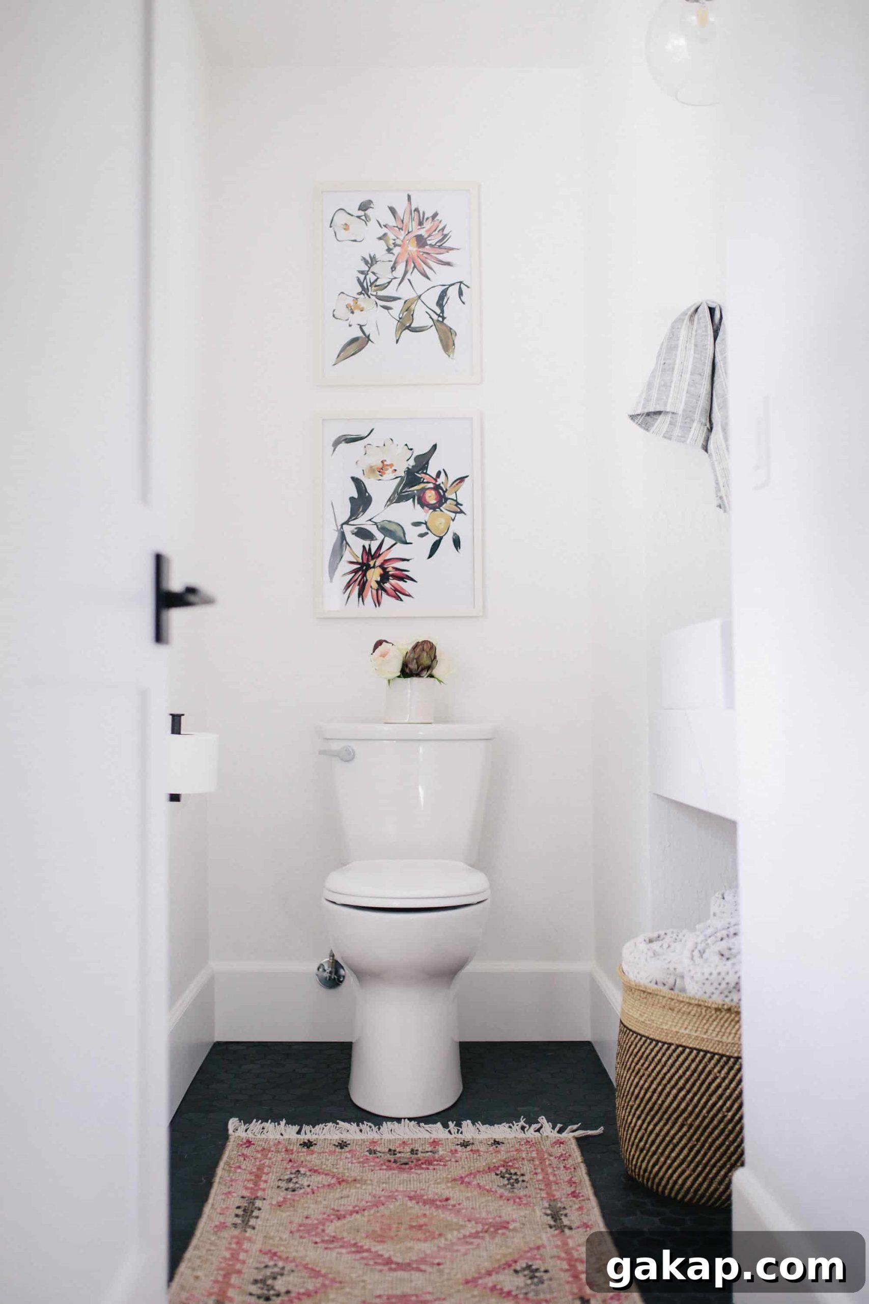 This small bathroom remodel takes shape in a former hallway! You’ll love this small bathroom renovation idea!