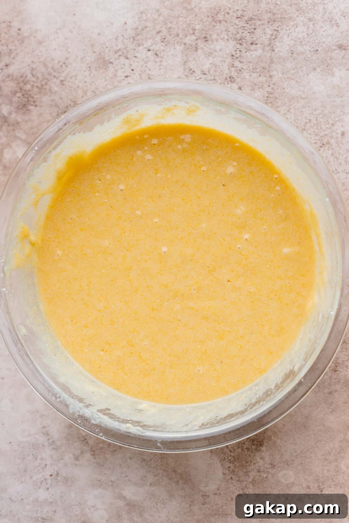 Batter in a glass bowl.