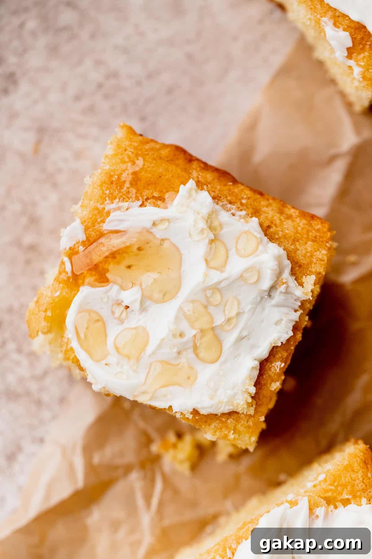 Top view of cornbread.