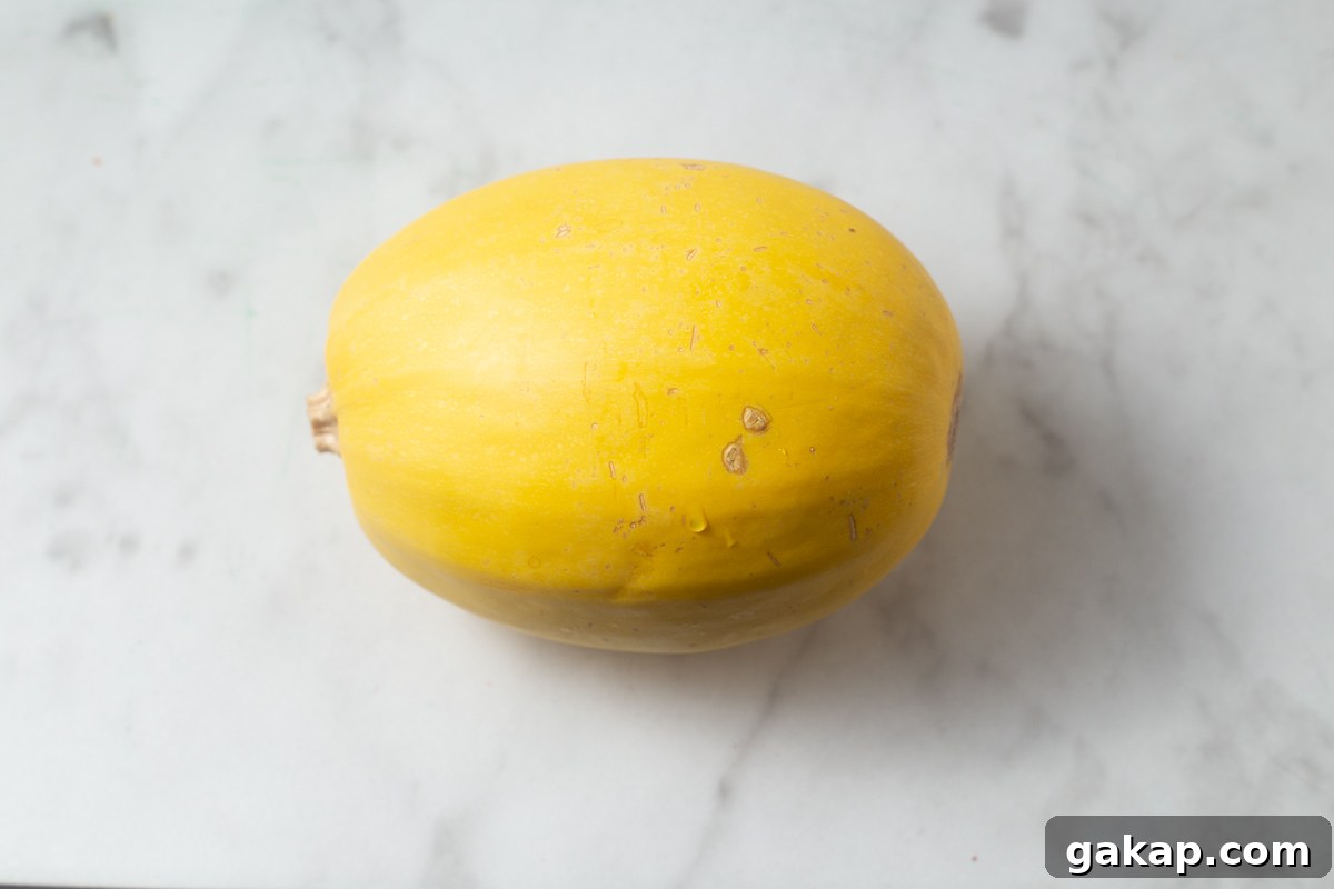 Crispy Air-Fried Spaghetti Squash Recipe for Quick Dinners 3 spaghetti squash on the counter.