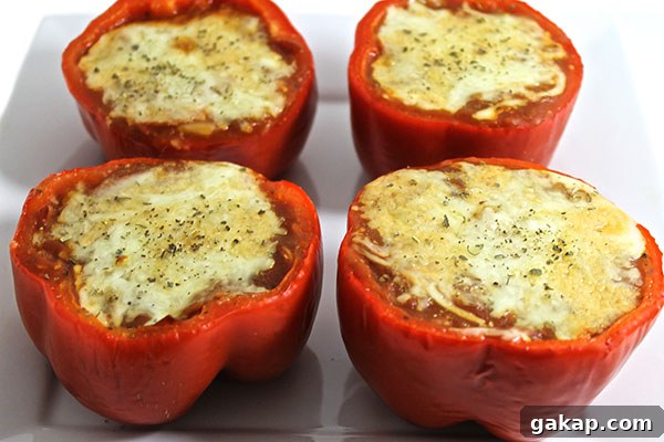 Low Cal Pepperoni Pizza Stuffed Peppers
