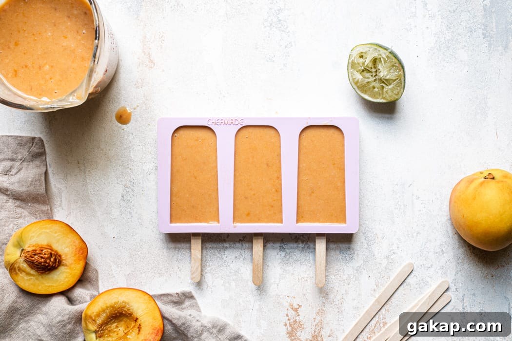 Refreshing Peach Pie Popsicles Recipe: Homemade Summer Dessert 10 Peach popsicles ready