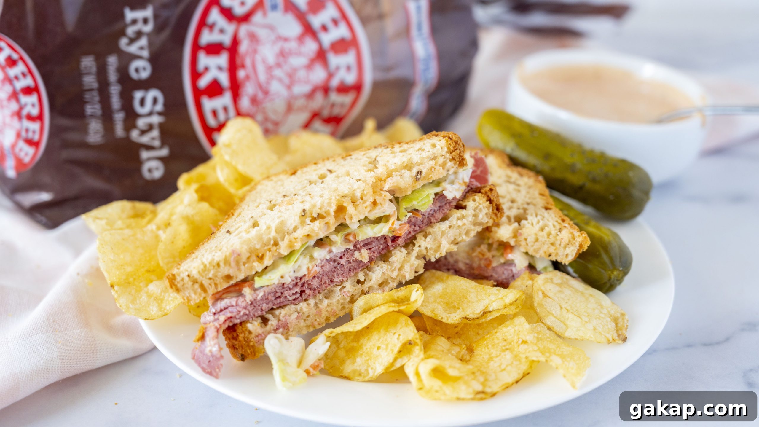 Gluten-Free Corned Beef Sandwich with Homemade Russian Dressing 3 Sandwich on gluten free rye style bread