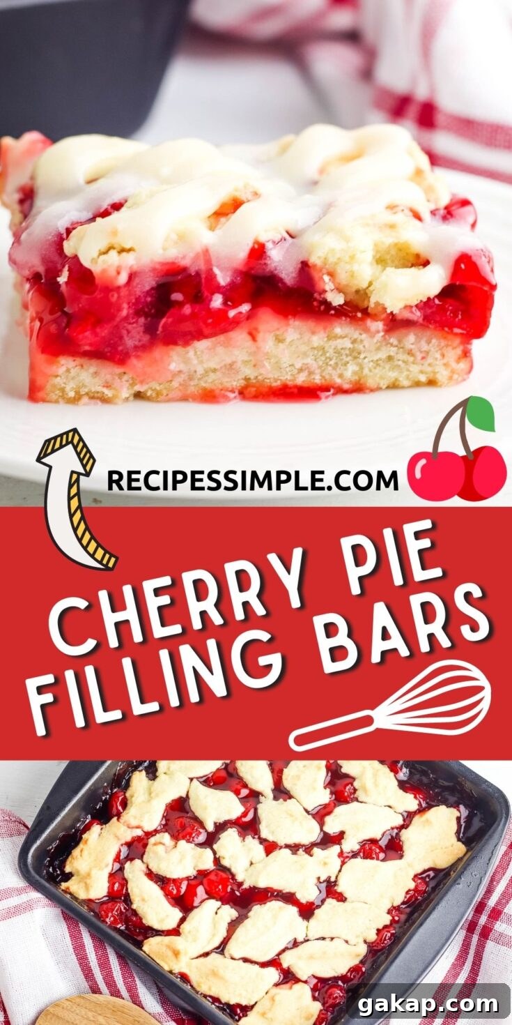 Cherry Pie Filling Bars Pinterest Pin