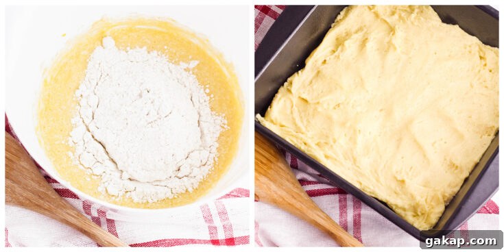 Crust ingredients in mixing bowl and pressed in baking pan