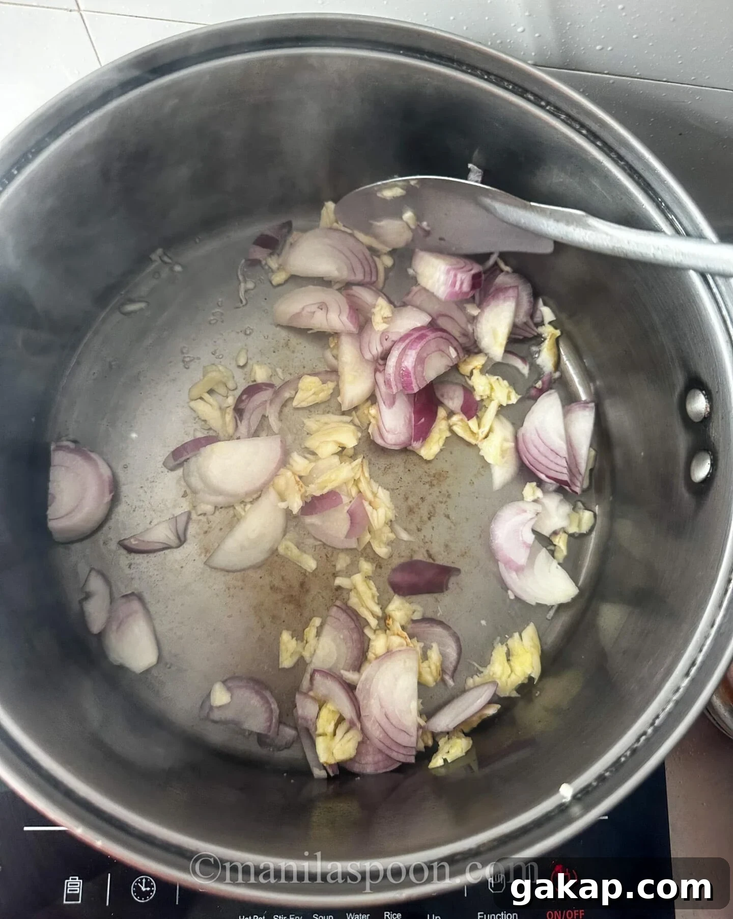 Sautéing garlic and onion
