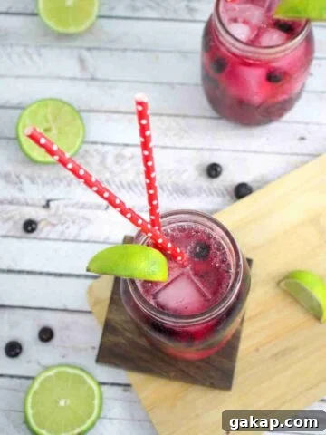 Blueberry ginger mocktail