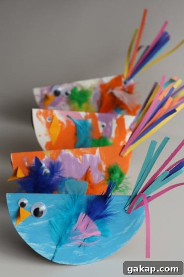 4 paper plate birds