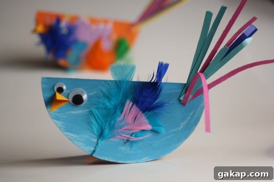 "rocking bird craft" made from paper plates