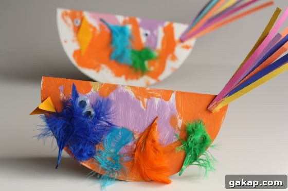 2 paper plate birds