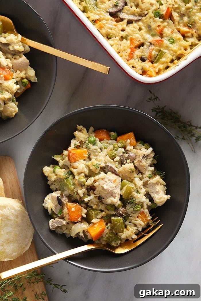 pot pie casserole in bowl