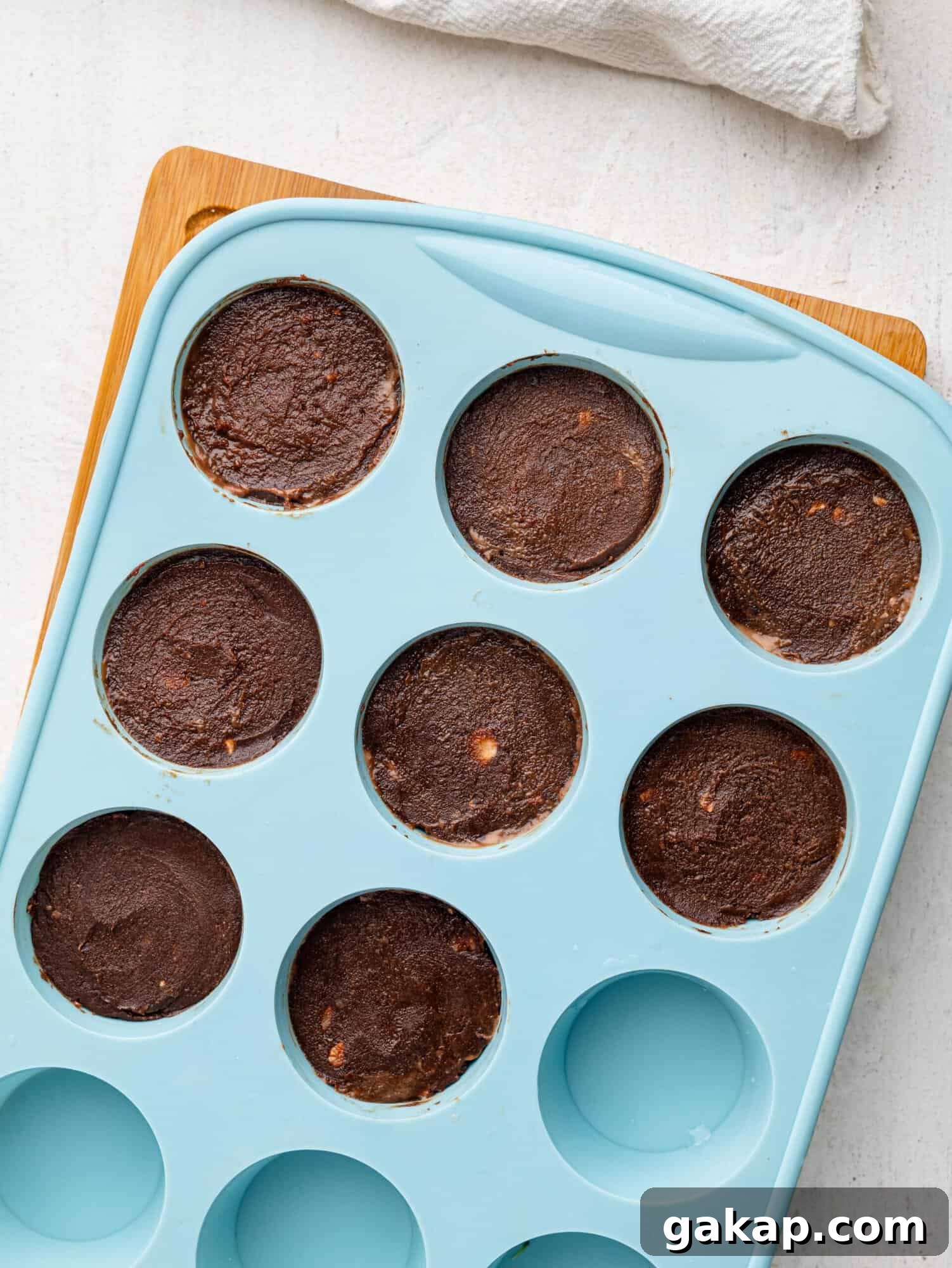 Chococlate fudge in a silicone muffin tray.