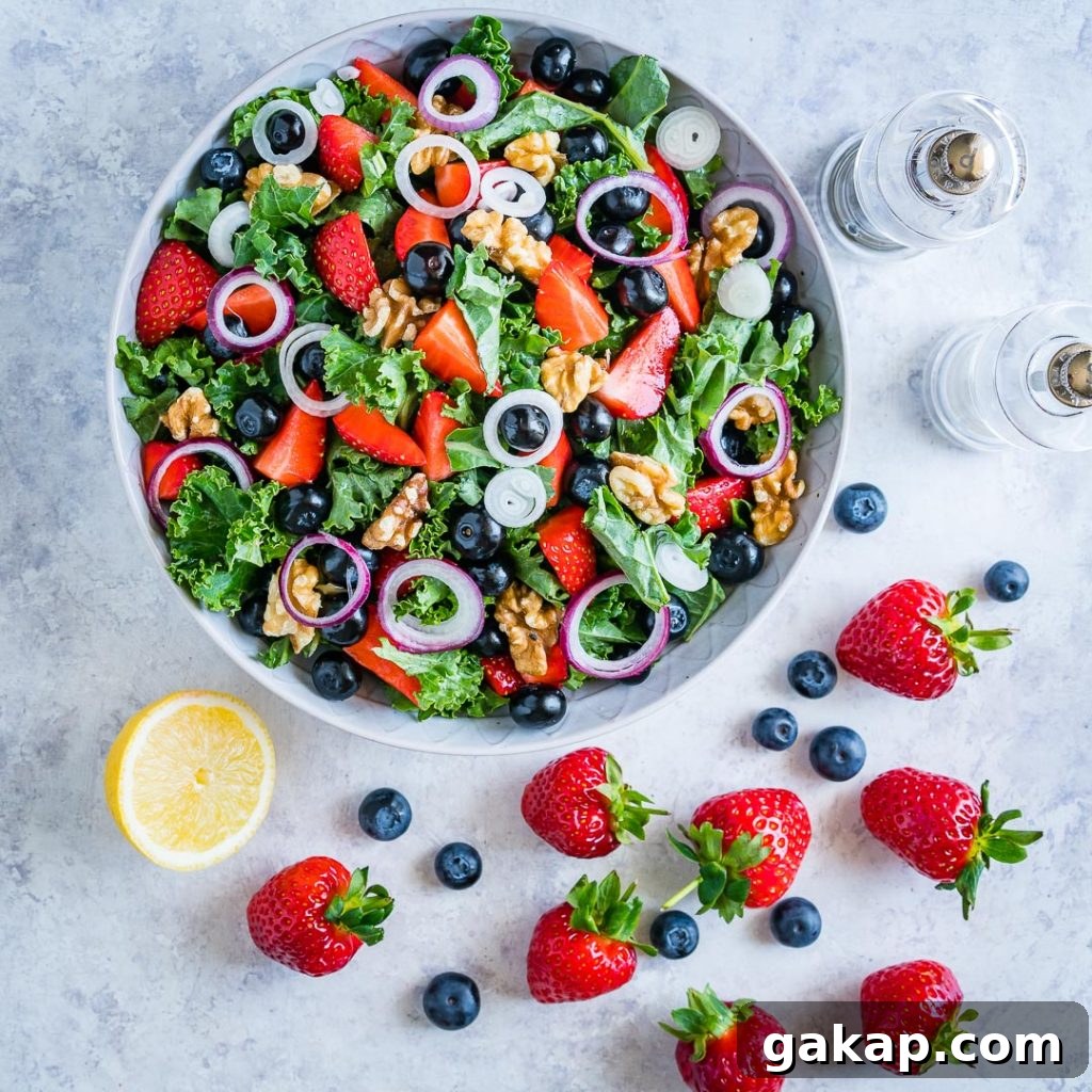 Massaged Kale and Berry Salad with Citrus Vinaigrette 4 Massaged Kale Fresh Berry Salad Preparation
