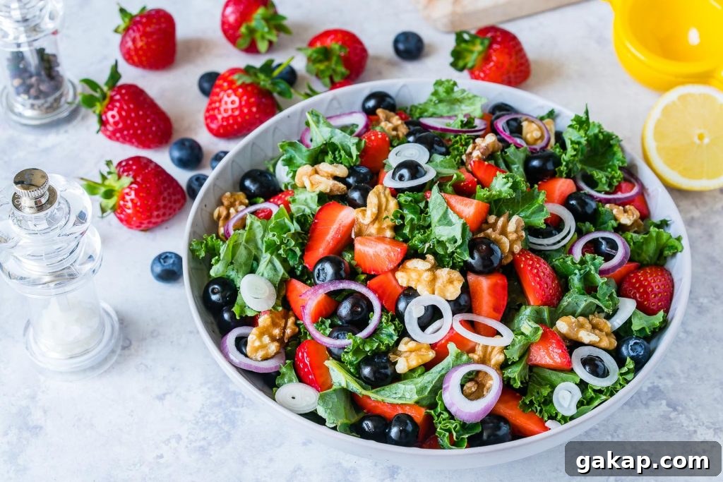 Massaged Kale and Berry Salad with Citrus Vinaigrette 5 Kale Berry Salad and Citrus Vinaigrette