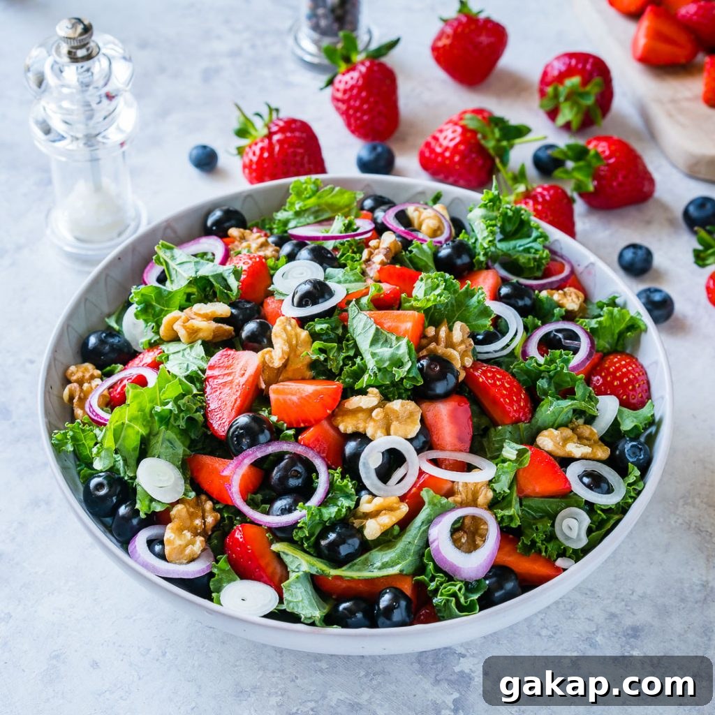 Massaged Kale and Berry Salad with Citrus Vinaigrette 7 Favorite Massaged Kale Fresh Berry Salad with Citrusy Vinaigrette