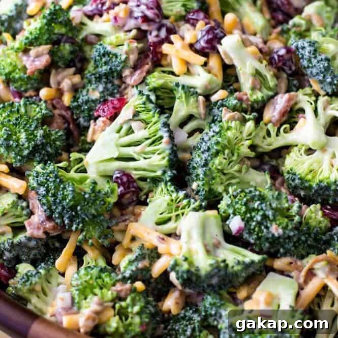 Broccoli salad with bacon and cheese