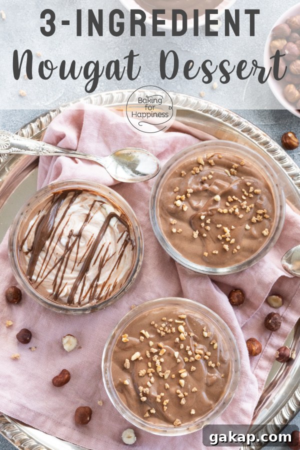 This easy nougat dessert is perfect if you don't have much time. 10 minutes, 3 ingredients, ready, delicious!
