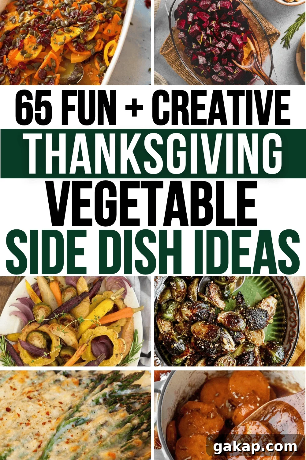 The best vegetable side dishes for Thanksgiving! Easy Thanksgiving veggie sides including make ahead and crockpot recipes, cold salads, hearty casseroles and healthy green vegetables for a crowd. Lighter thanksgiving side dishes with carrots, green beans, brussel sprouts, squash, corn and potato.