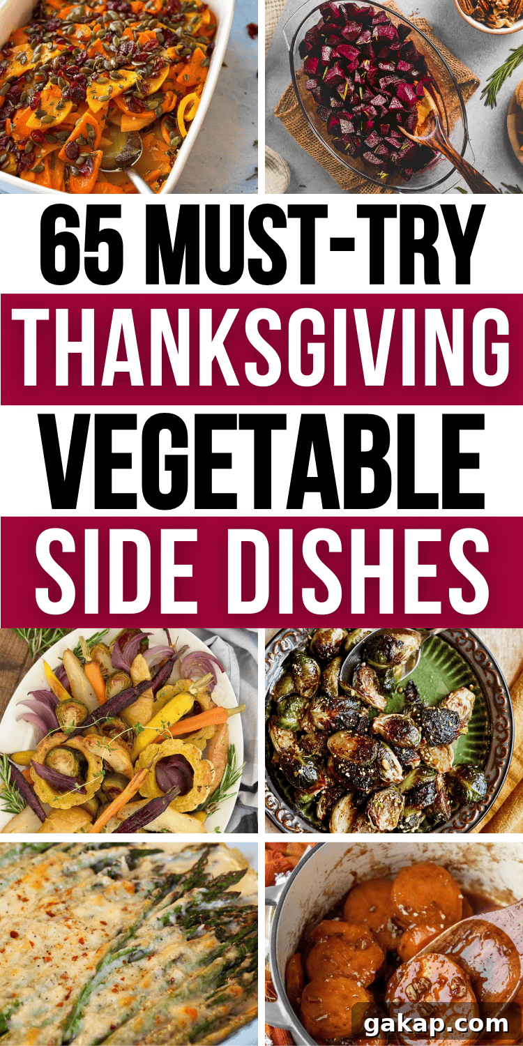 Thanksgiving veggie side dishes collage