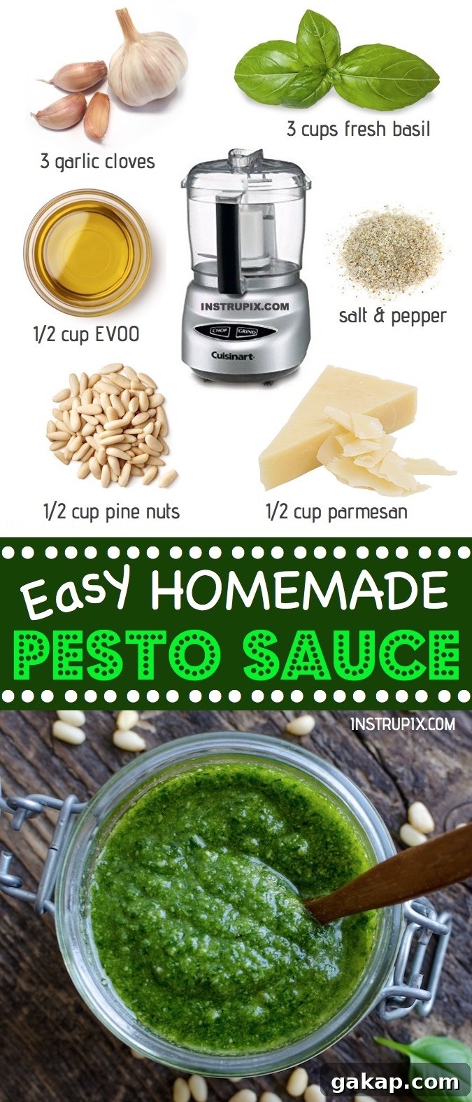 Quick and Easy healthy homemade basil pesto sauce! Great for pizza, pasta, sandwiches and more. A simple pesto recipe! Never make store bought again. 