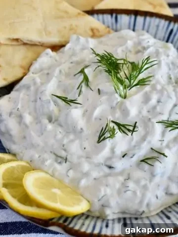 Tzatziki Sauce with Sour Cream and Greek Yogurt.