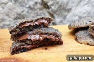 Nutella Stuffed Cookies and Cream Cookies freshly baked