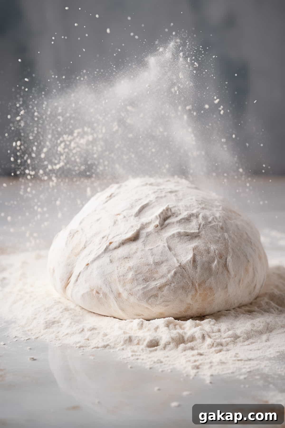Bread dough on a floured surface left to rise.