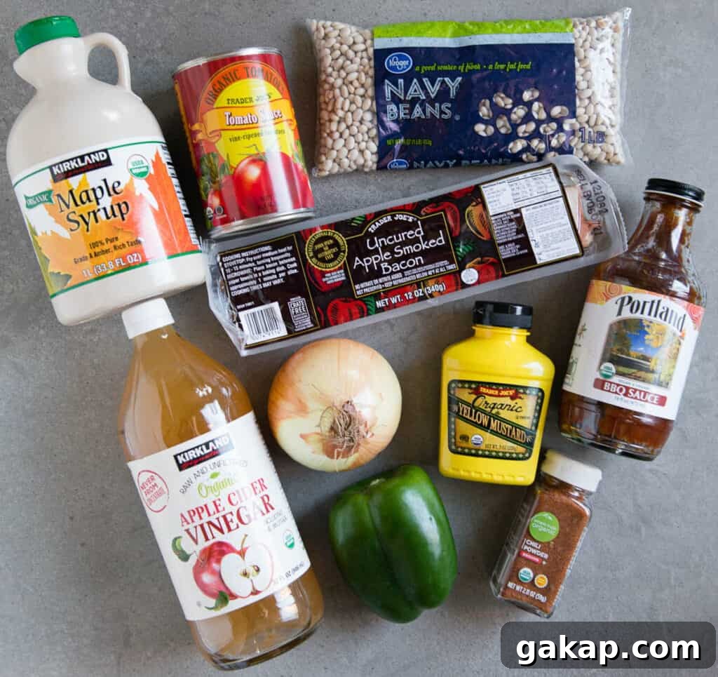 ingredients to make Instant Pot Baked Beans