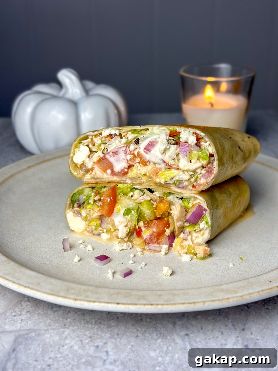 Chopped Greek Chicken Wrap