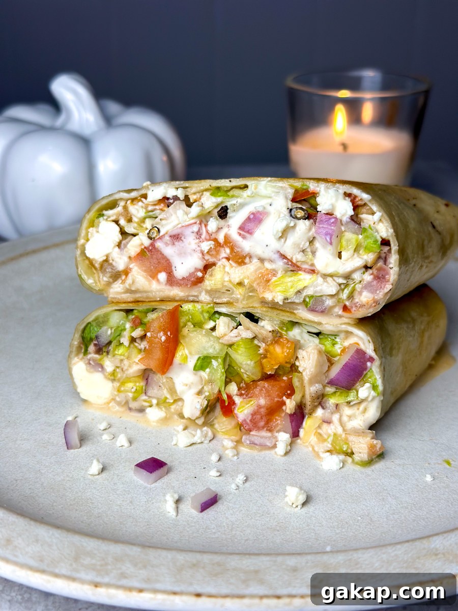 Chopped Greek Chicken Wrap