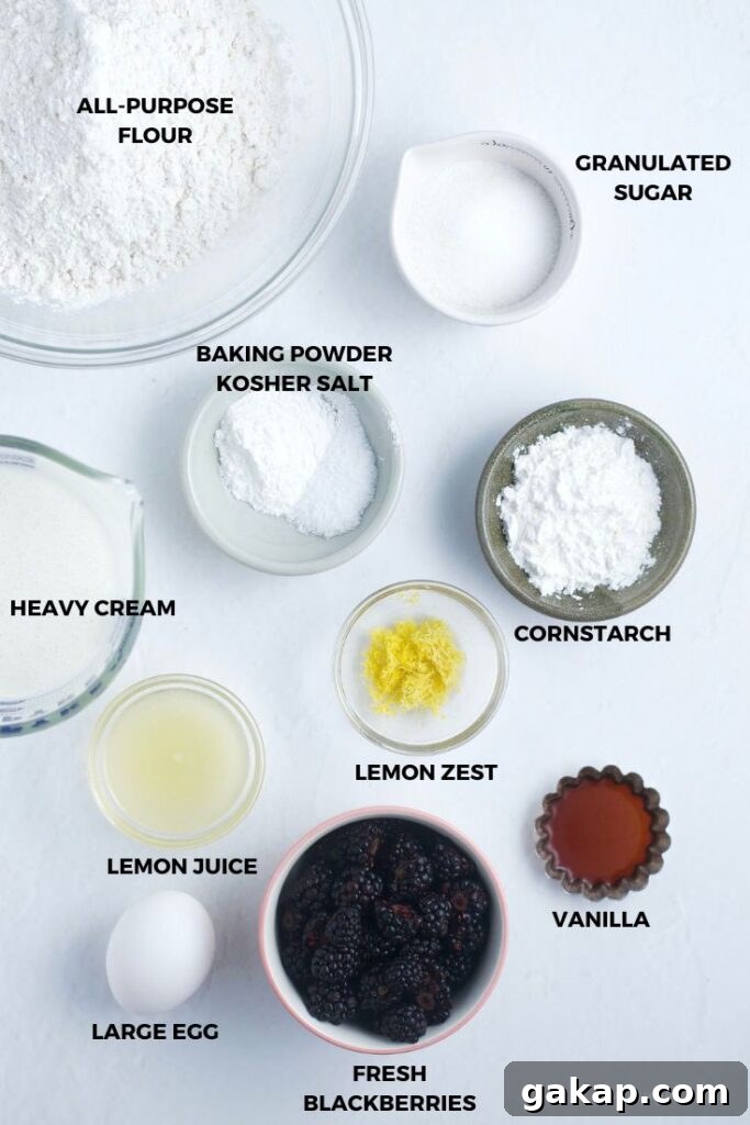 blackberry lemon scones ingredients