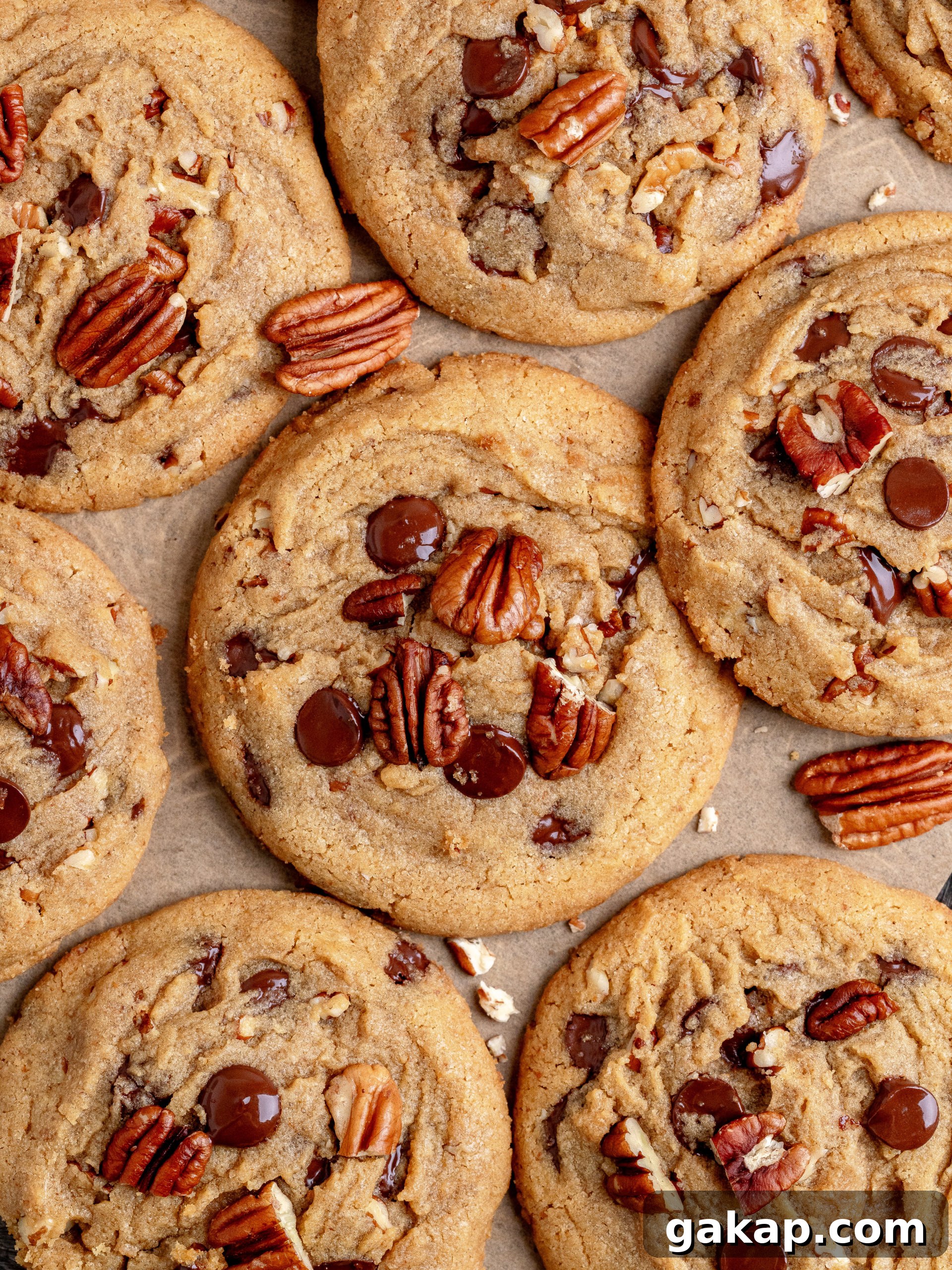 Large chocolate chip pecan cookies